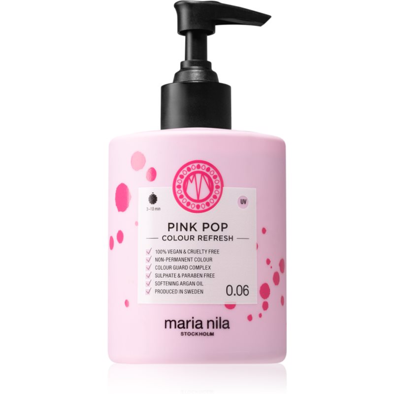 Maria Nila Colour Refresh Pink Pop mască fină de hrănire fără pigmenți permanenți de culoare rezistă la 4 - 10 spălări 0.06 300 ml