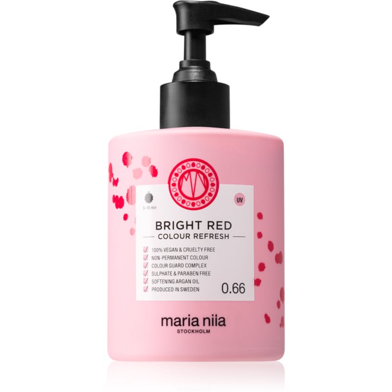 Maria Nila Colour Refresh Bright Red mască fină de hrănire fără pigmenți permanenți de culoare rezistă la 4 - 10 spălări 0.66 300 ml