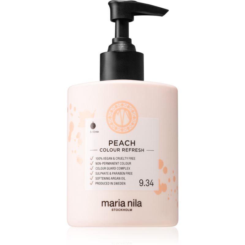 Maria Nila Colour Refresh Peach mască fină de hrănire fără pigmenți permanenți de culoare rezistă la 4 - 10 spălări 9.34 300 ml