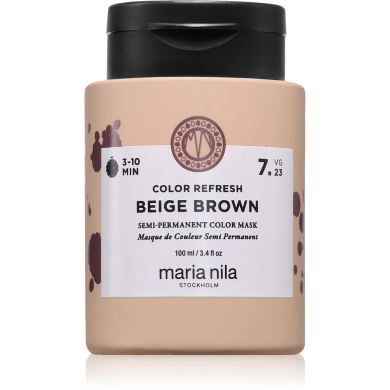 Maria Nila Colour Refresh mască fină de hrănire fără pigmenți permanenți de culoare culoare Beige Brown 7.23 100 ml