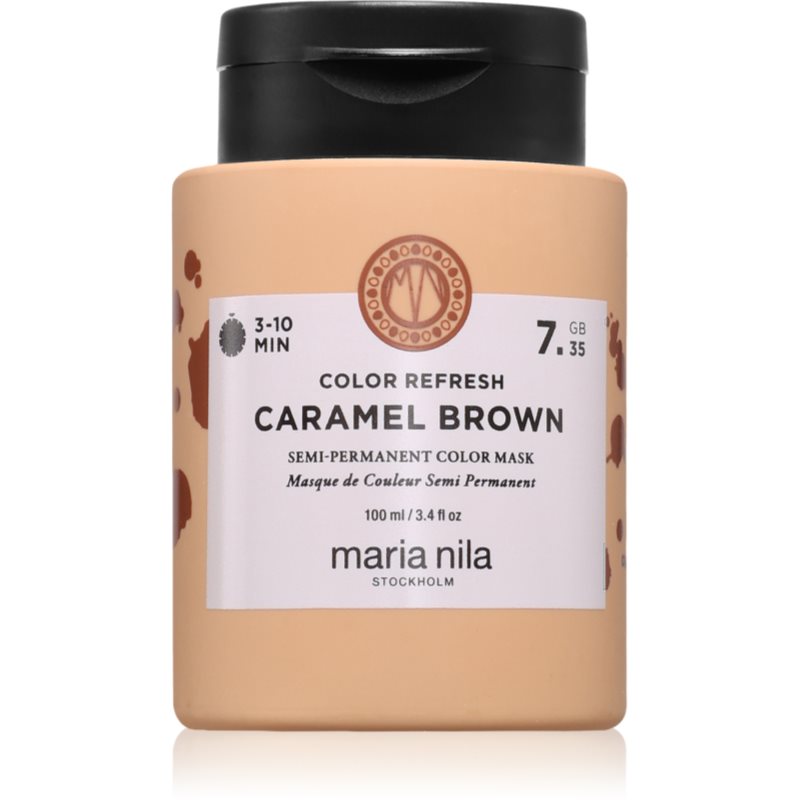 Maria Nila Colour Refresh mască fină de hrănire fără pigmenți permanenți de culoare culoare Caramel Brown 7.35 100 ml