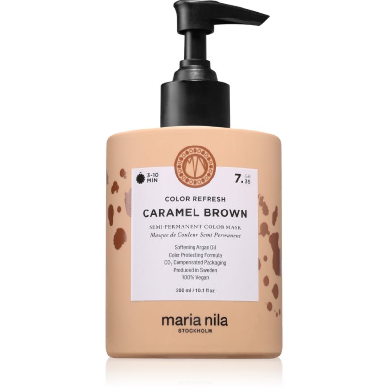 Maria Nila Colour Refresh mască fină de hrănire fără pigmenți permanenți de culoare culoare Caramel Brown 7.35 300 ml