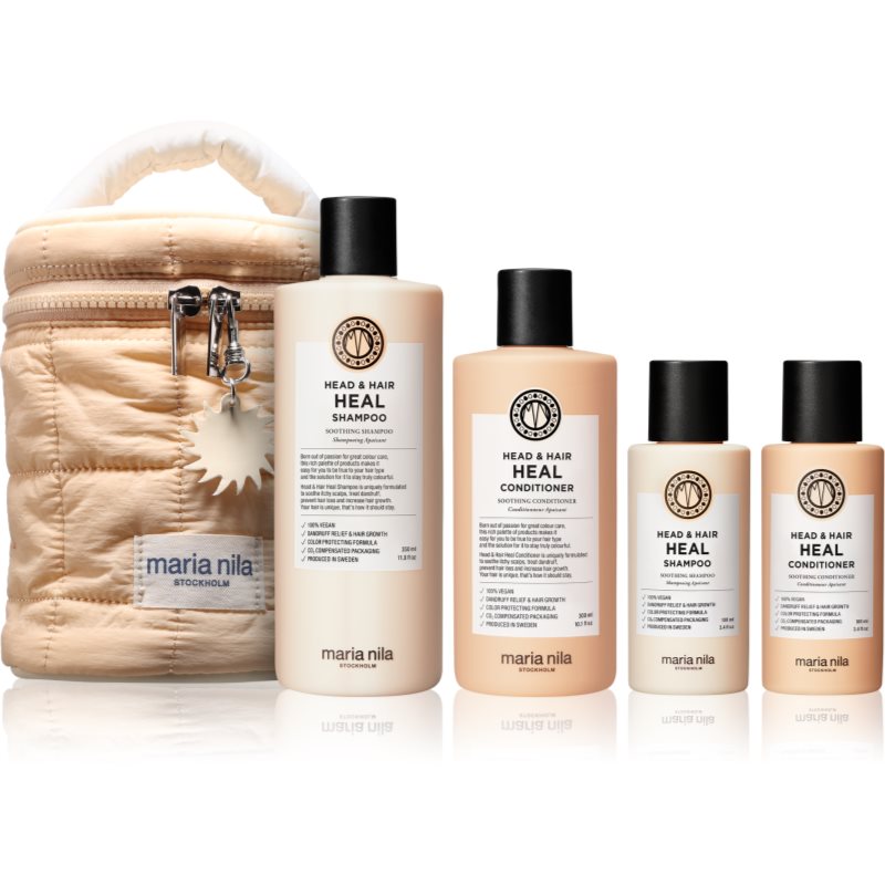 Maria Nila Head & Hair Heal Beauty Bag set cadou impotriva matretii si caderii parului 4 buc