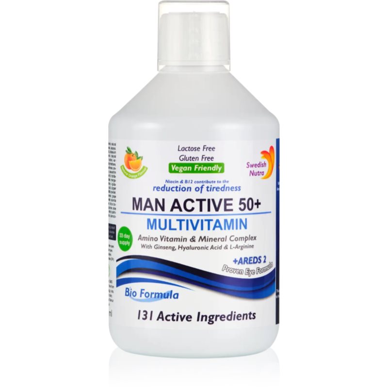 Swedish Nutra Man Active 50+ Multivitamin multivitamine pentru barbati aroma Orange 500 ml