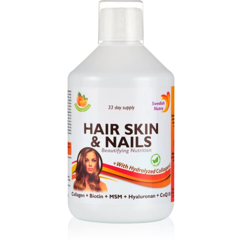 Swedish Nutra Hair, Skin & Nails colagen pentru păr, unghii și piele aroma Orange 500 ml