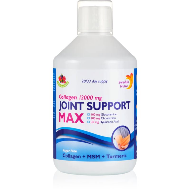 Swedish Nutra Collagen Joint Support Max colagen hidrolizat pentru nutriția articulațiilor și a tendoanelor aroma Wild Berry 500 ml