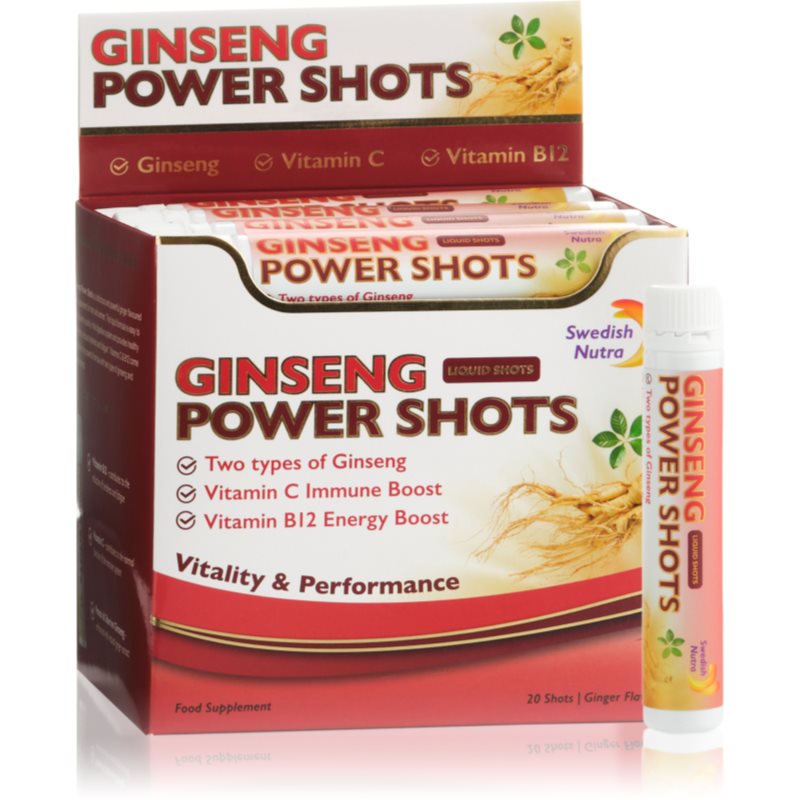Swedish Nutra Ginsen Power Shots fiole pentru întărirea maximă a imunității 20x25 ml