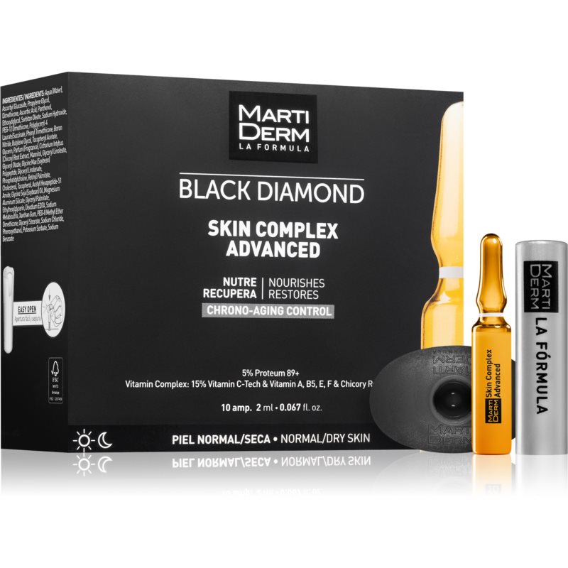 MartiDerm Black Diamond Skin Complex Advanced fiole pentru ten obosit 10x2 ml