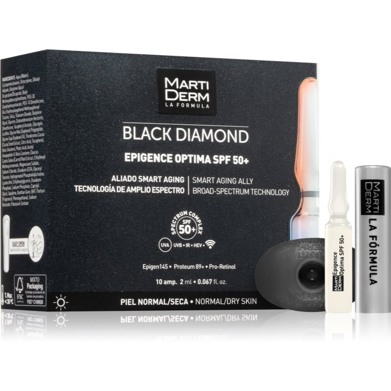 MartiDerm Black Diamond Epigence Optima SPF 50+ ser protector in fiole SPF 50+ 10x2 ml