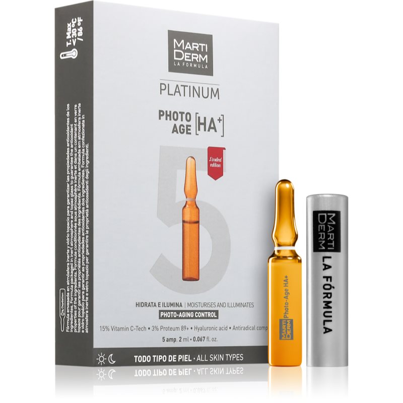 MartiDerm Platinum Photo Age HA+ ser facial anti-îmbătrânire in fiole 5x2 ml