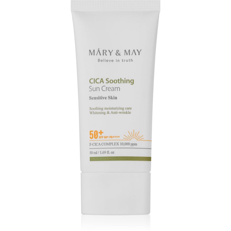 MARY & MAY Cica Soothing Crema protectiva si calmanta SPF 50+ 50 ml