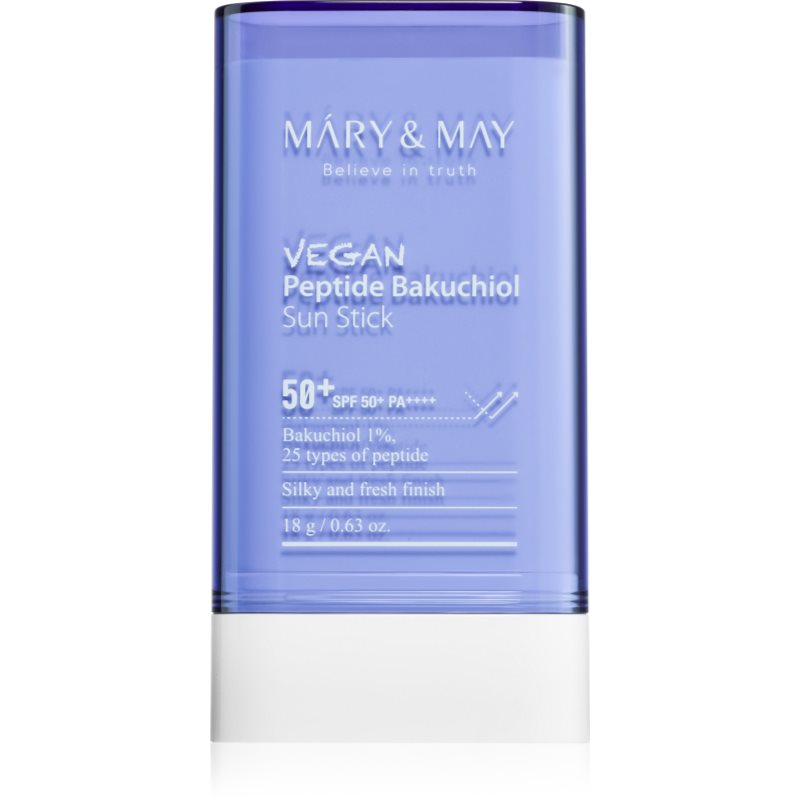 MARY & MAY Peptide Bakuchiol Sun Stick baton cu protectie solara cu efect antirid SPF 50+ 18 g