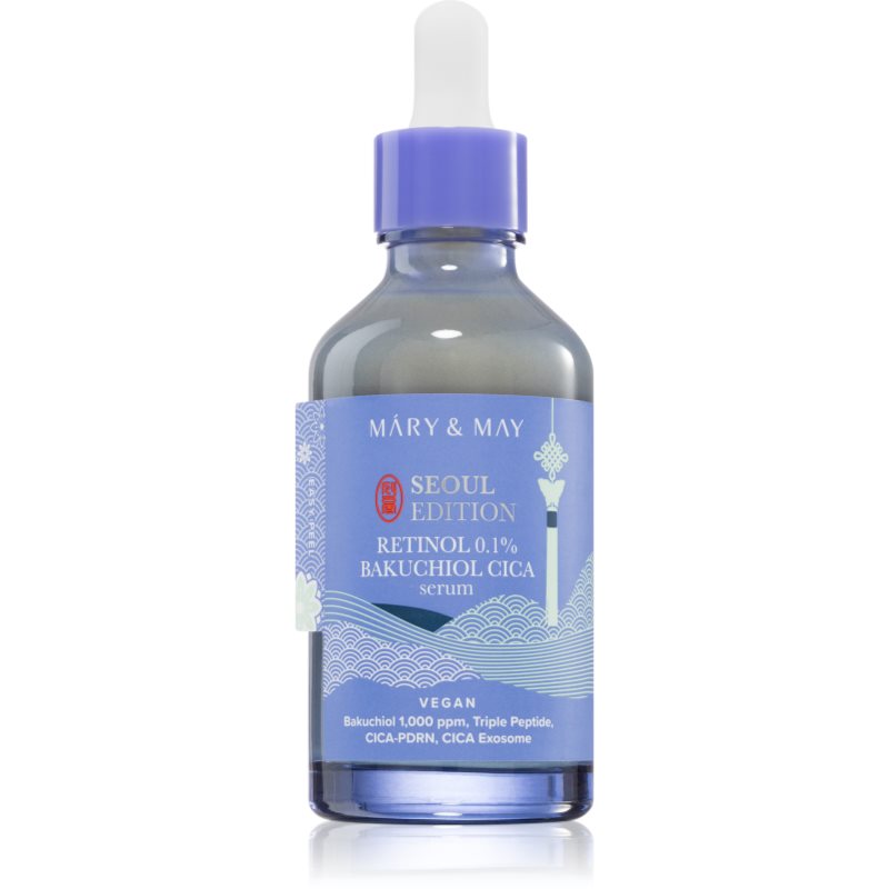 Mary&May Retinol 0.1% Bakuchiol Cica Serum ser pentru contur reface bariera protectoare a pielii 80 ml