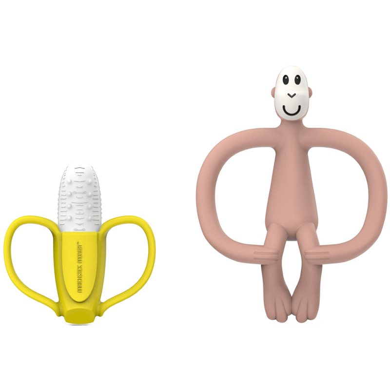 Matchstick Monkey Banana Soother & Monkey Teether set cadou pentru copii 1 buc