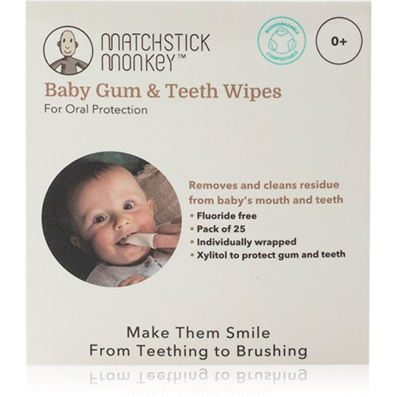 Matchstick Monkey Baby Gum & Teeth Wipes 0 m+ servetele pentru curatare pentru dinti, limba si gingii 1 buc