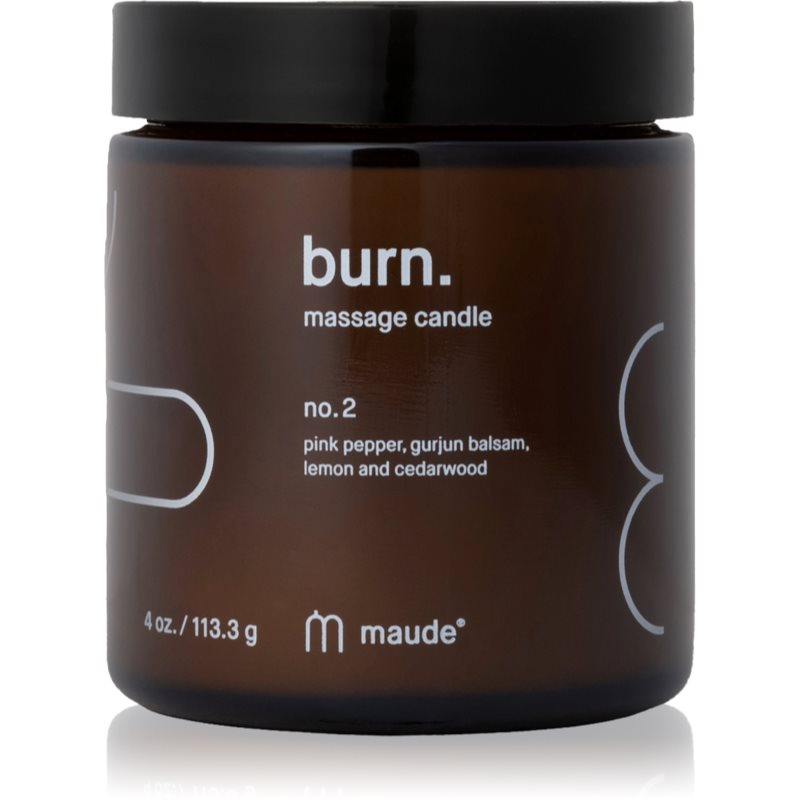 Maude Burn lumânare de masaj No.2 Pink Pepper & Gurjun Balsam 113 g