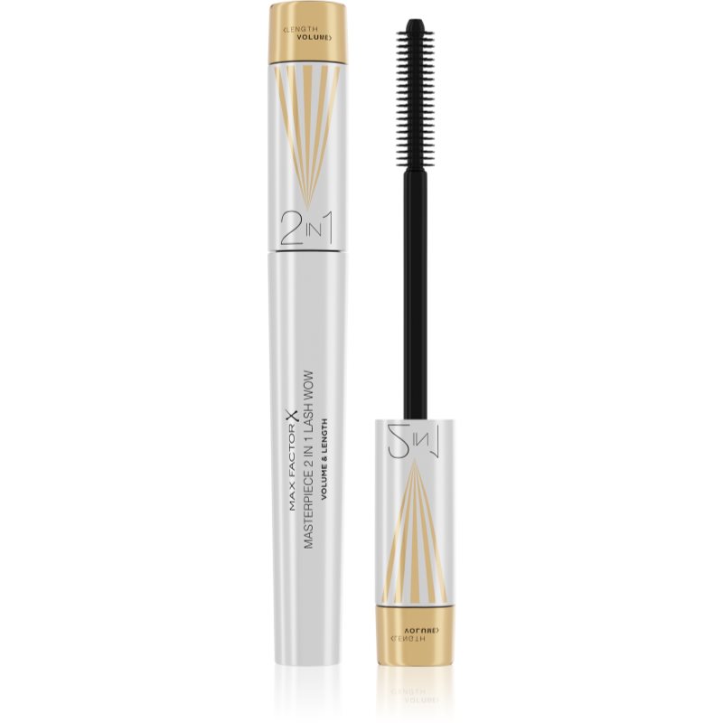 Max Factor Masterpiece Lash Wow mascara pentru extensie, rotunjire si volum perie 2 in 1 culoare Black 7 ml