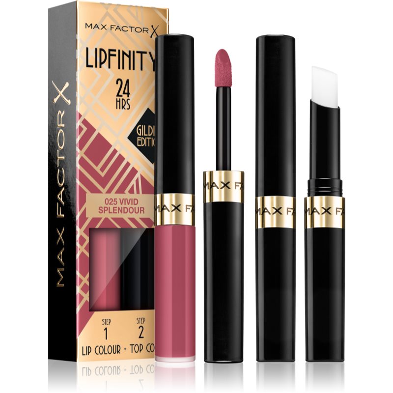 Max Factor Lipfinity Gilded Edition ruj cu persistenta indelungata balsam culoare 025 Vivid Splendour 4,2 g