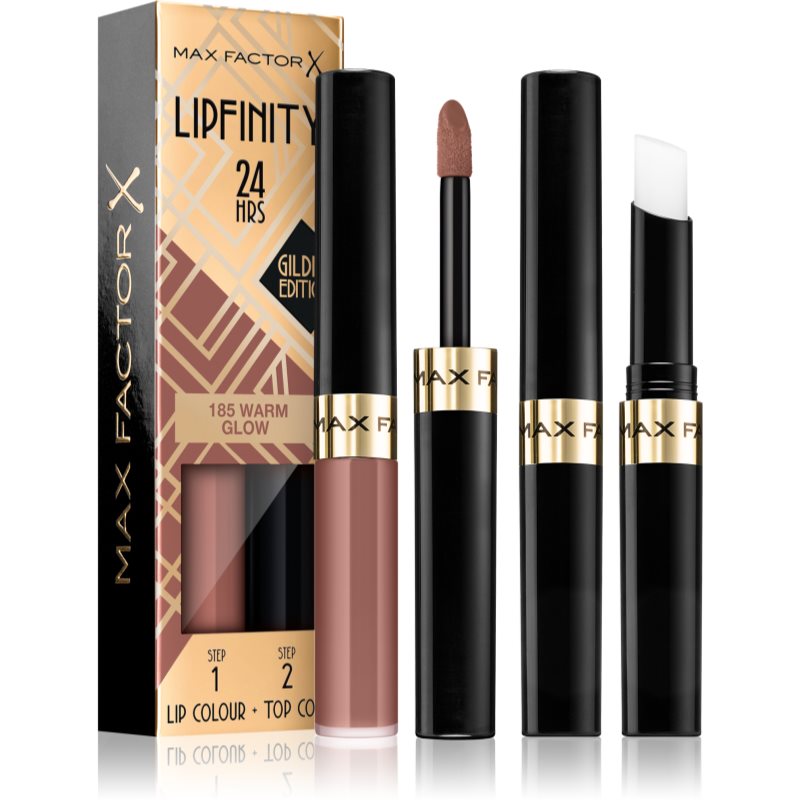 Max Factor Lipfinity Gilded Edition ruj cu persistenta indelungata balsam culoare 185 Warm Glow 4,2 g