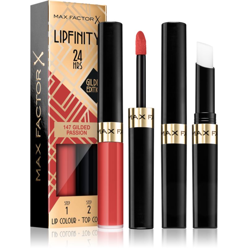 Max Factor Lipfinity Gilded Edition ruj cu persistenta indelungata balsam culoare 147 Gilded Passion 4,2 g