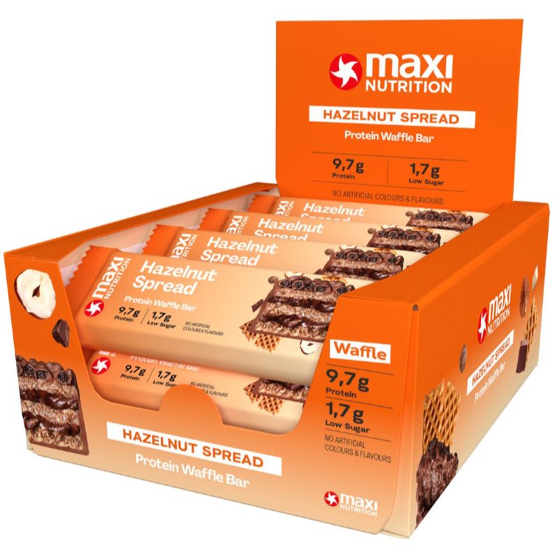 MaxiNutrition Waffle Protein Bar Proteinriegel Geschmack Hazelnut 12x39 g