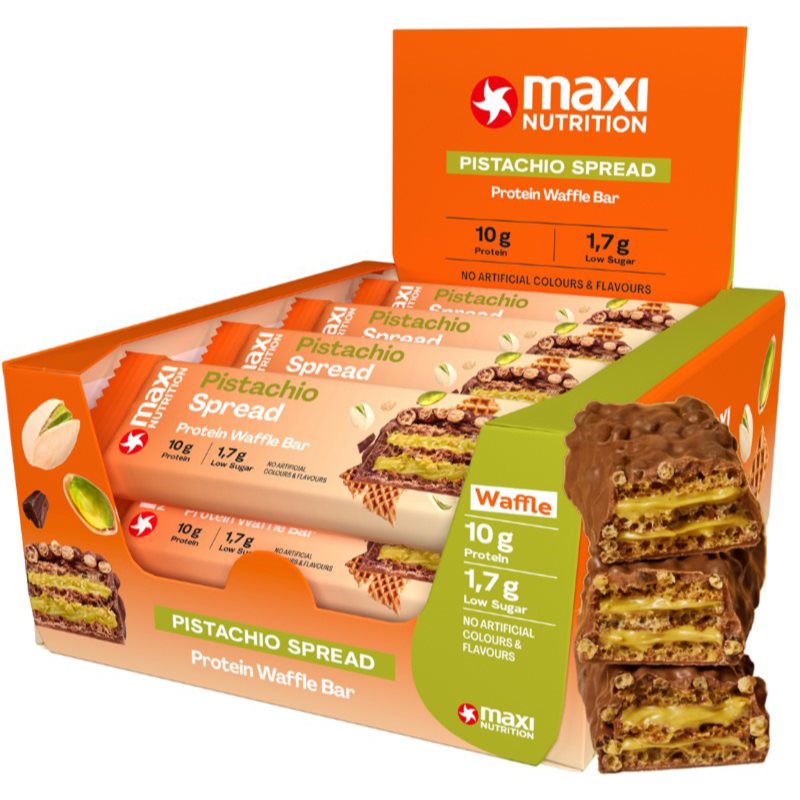 MaxiNutrition Waffle Protein Bar Proteinriegel Geschmack Pistachio 12x39 g