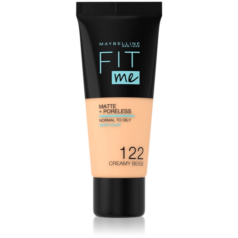 MAYBELLINE NEW YORK Fit Me! Matte+Poreless machiaj mat pentru piele normală și grasă culoare 122 Creamy Beige 30 ml