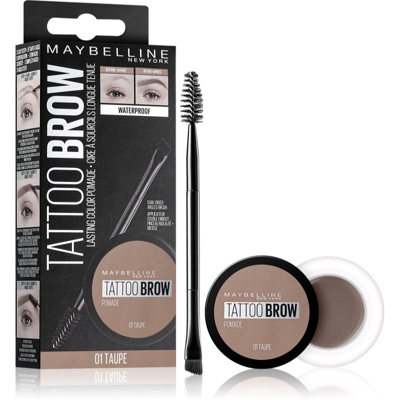 Maybelline Tattoo Brow pomadă din gel pentru sprâncene culoare 01 Taupe 3,5 ml