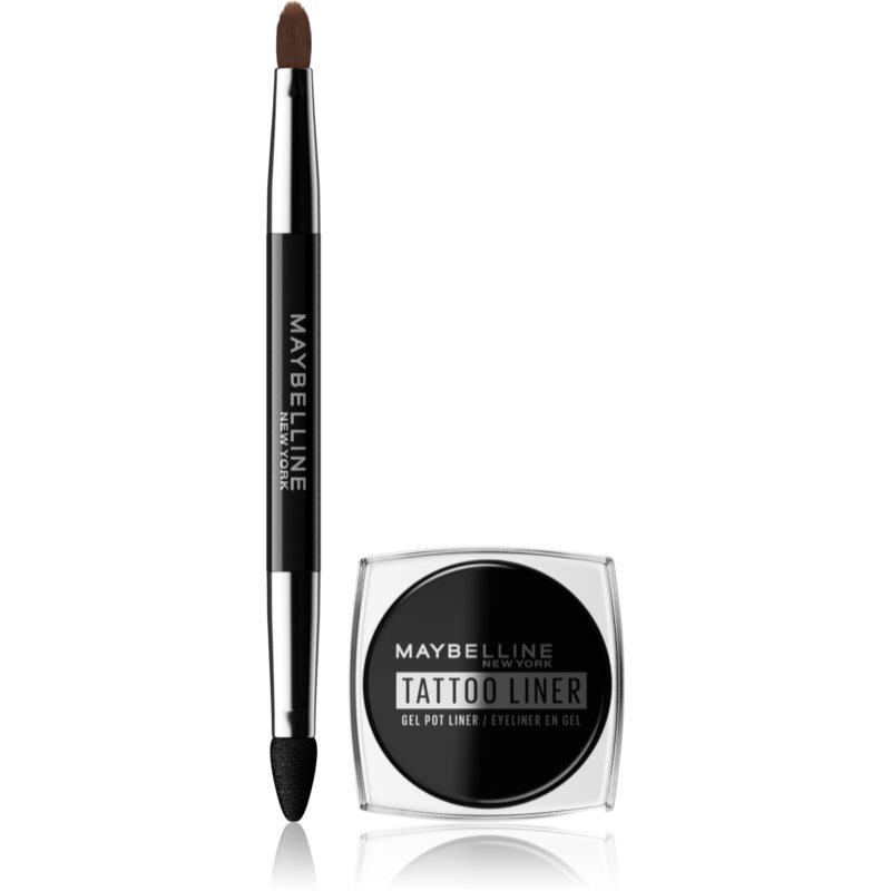 MAYBELLINE NEW YORK Tattoo Liner gel contur ochi de lungă durată cu pensula culoare 950 Blackest Black 3 g