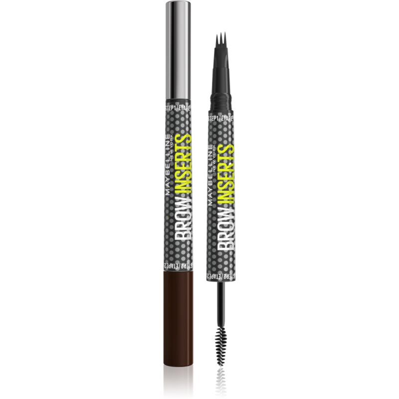 MAYBELLINE NEW YORK Brow Inserts creion pentru sprancene perie 2 in 1 culoare 06 Black Brown 1.25 ml