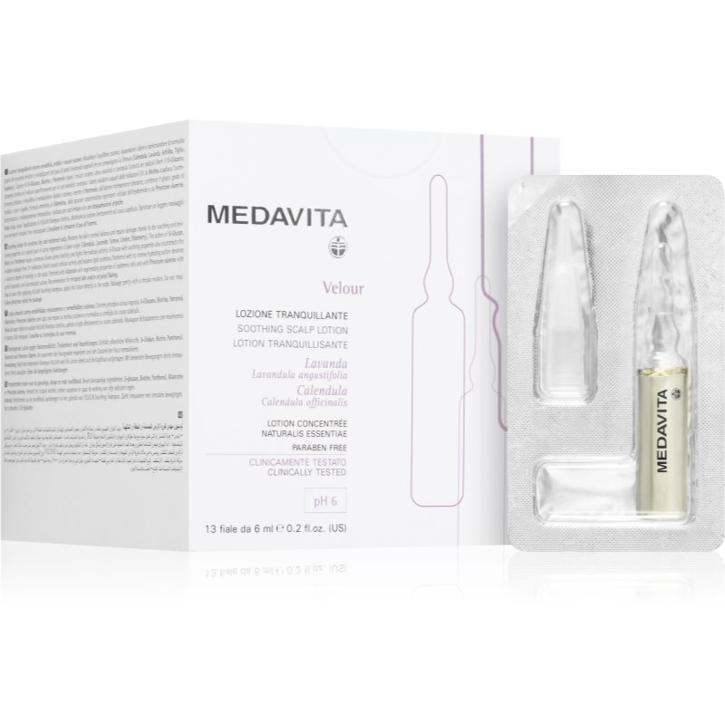 Medavita Velour Soothing Scalp Lotion ingrijire calmanta intensiva pentru păr 12x6 ml