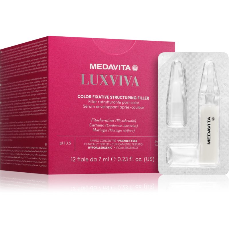 Medavita LUXVIVA Color Fixative Structuring Filler fiolă dupa vopsire pentru toate tipurile de par 12x7 ml