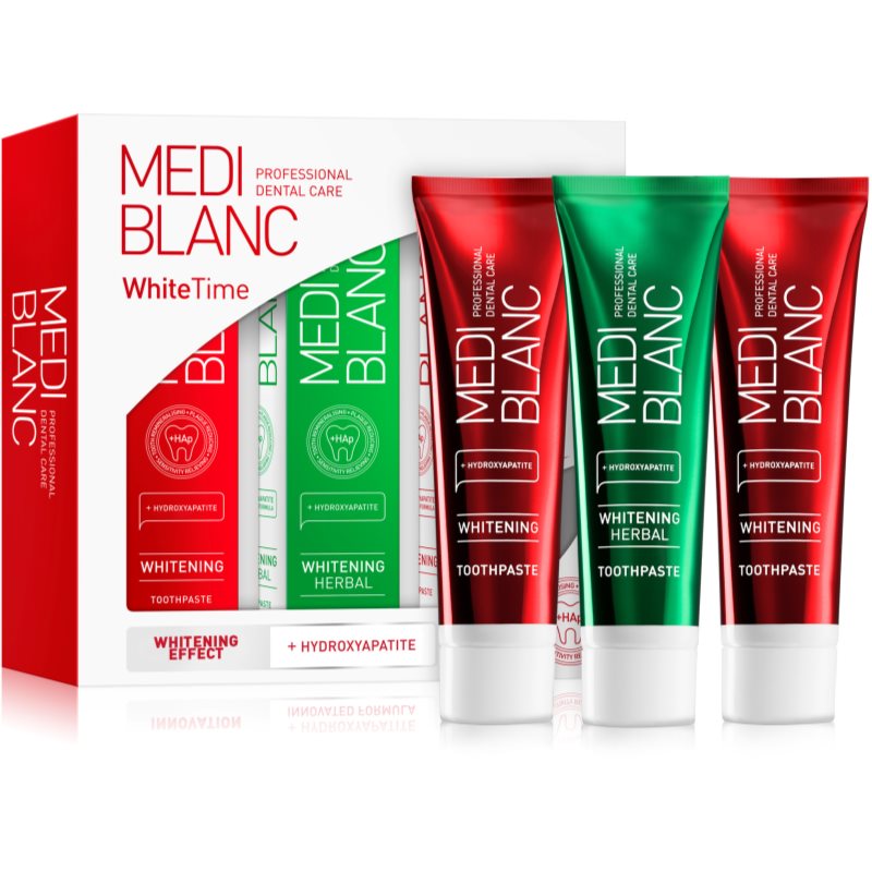 MEDIBLANC Dental Care White Time Set set pentru îngrijirea dentară pentru dinti albi si stralucitori 3x100 ml