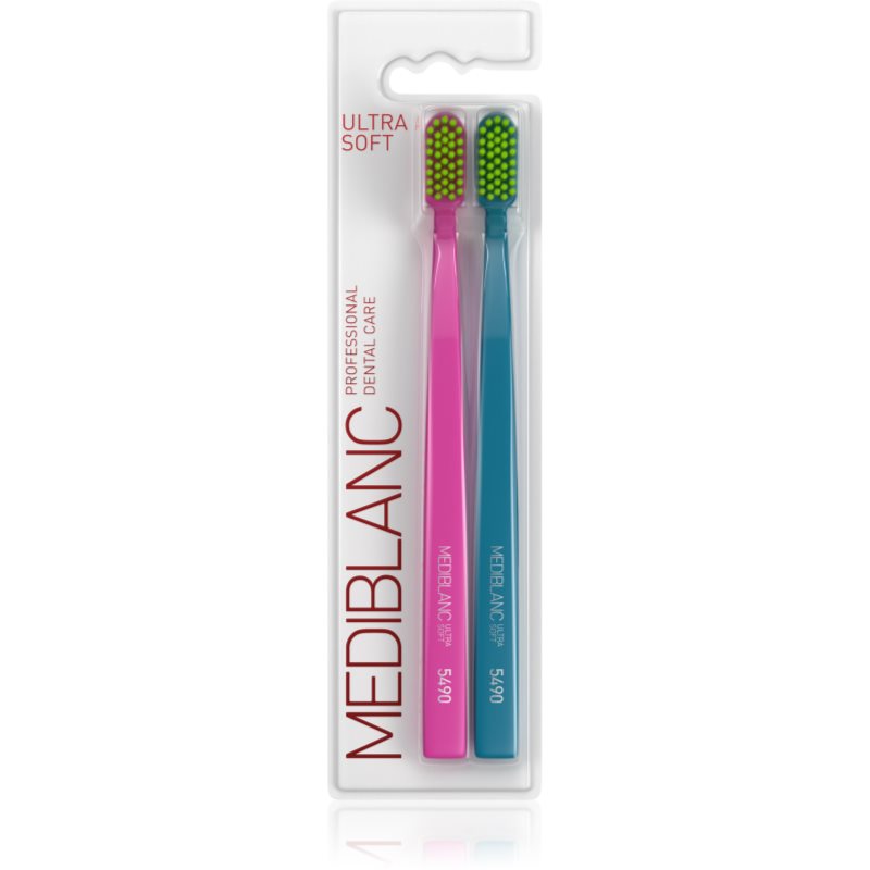 MEDIBLANC 5490 Ultra Soft periuțe de dinți ultra moale Pink, Blue 2 buc
