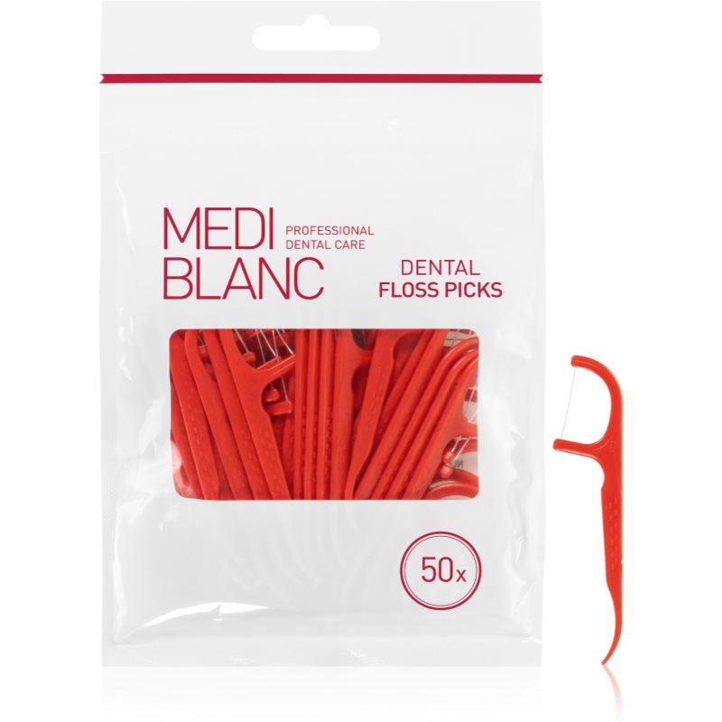 MEDIBLANC Dental Floss Picks scobitori dentare cu filet 50 buc