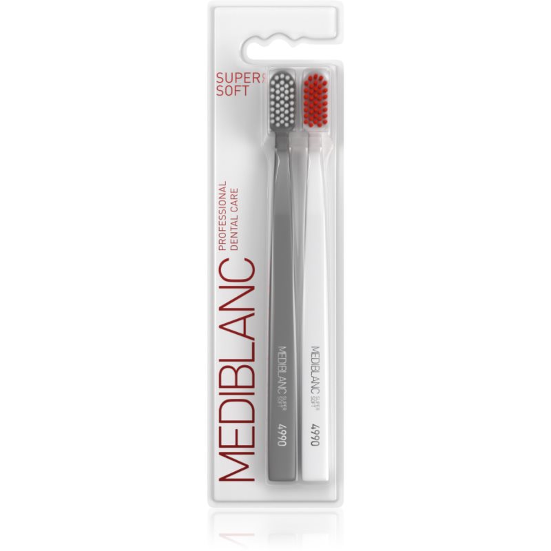 MEDIBLANC 4990 Super Soft periuțe de dinți supersoft Grey, White 2 buc