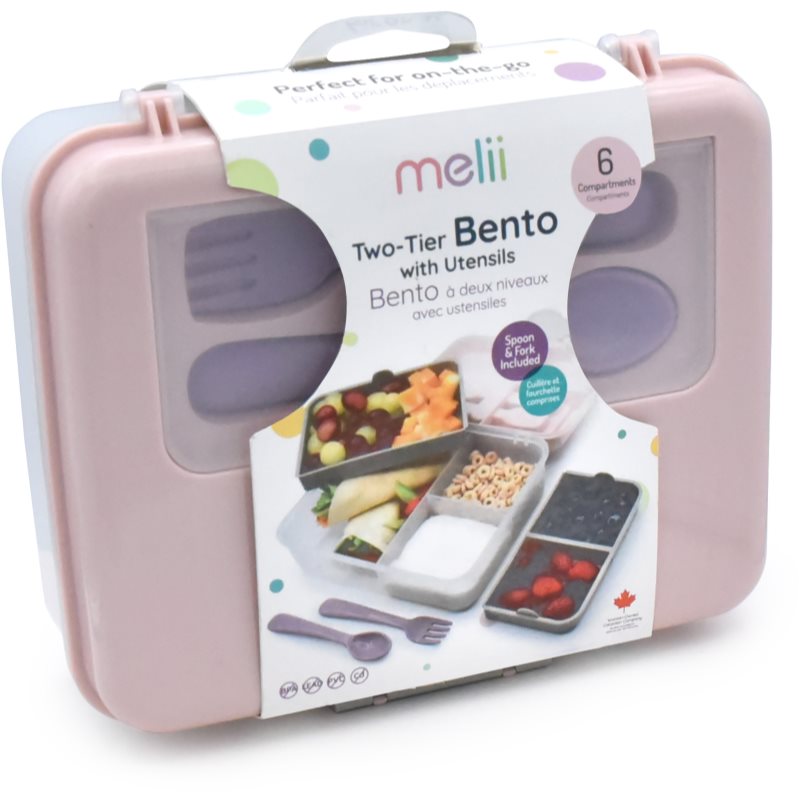 Melii Bento Box caserolă de mâncare Pink, Purple, Gray 1446 ml