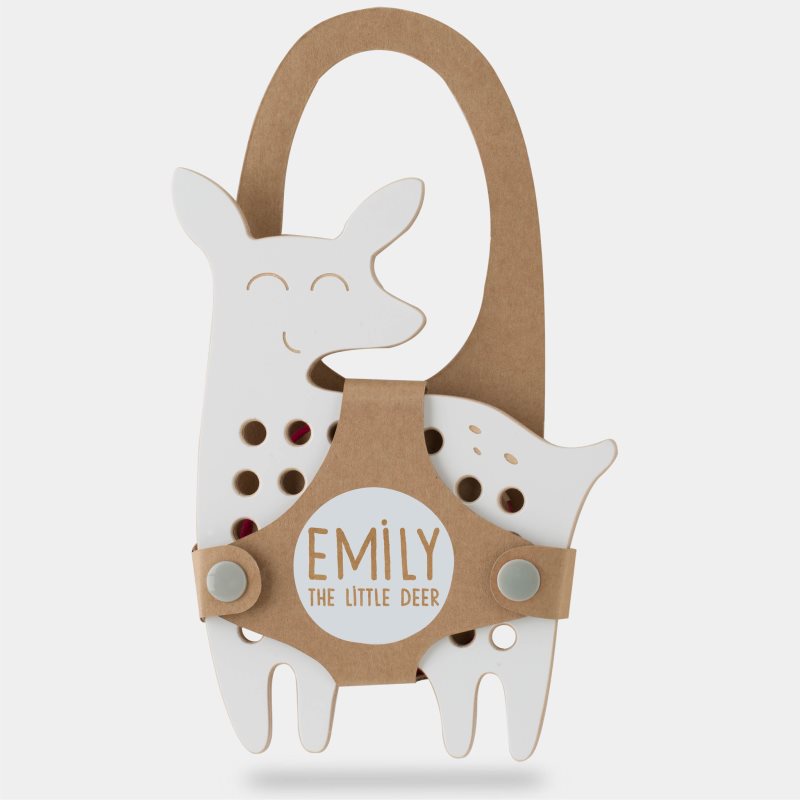 Milin Big Wooden Lacing Toy Little Deer Emily jucărie cu activități 18 cm x 13 cm x 0,7 cm 1 buc