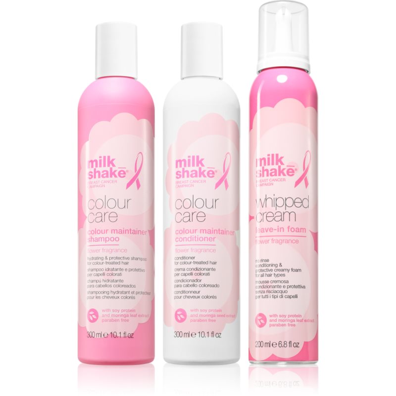 Milk Shake Colour Care Flower Fragrance Go Pink Threepack set pentru păr vopsit