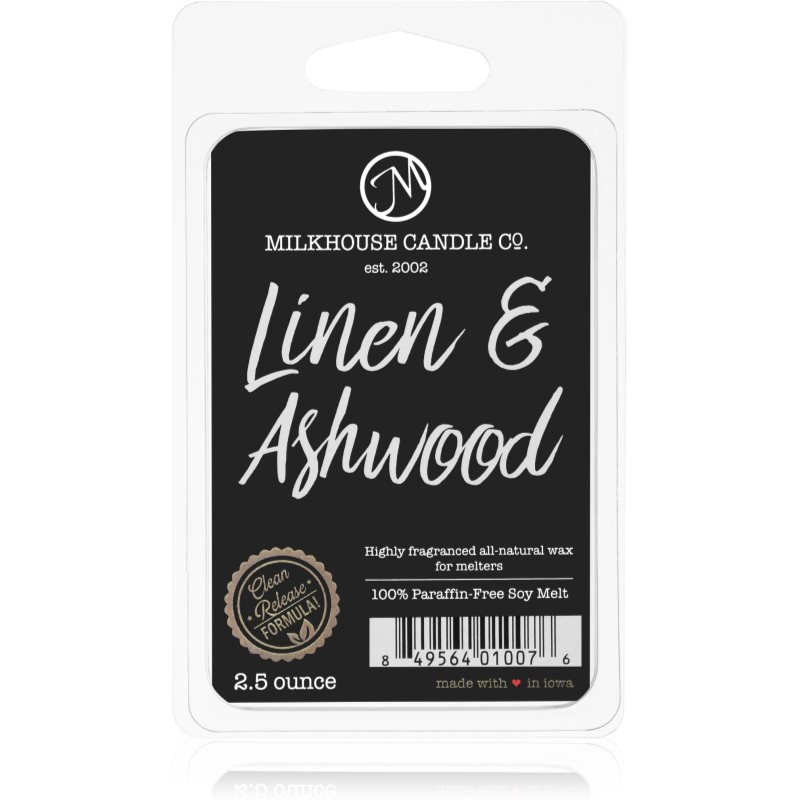 Milkhouse Candle Co. Creamery Linen & Ashwood ceară pentru aromatizator 70 g