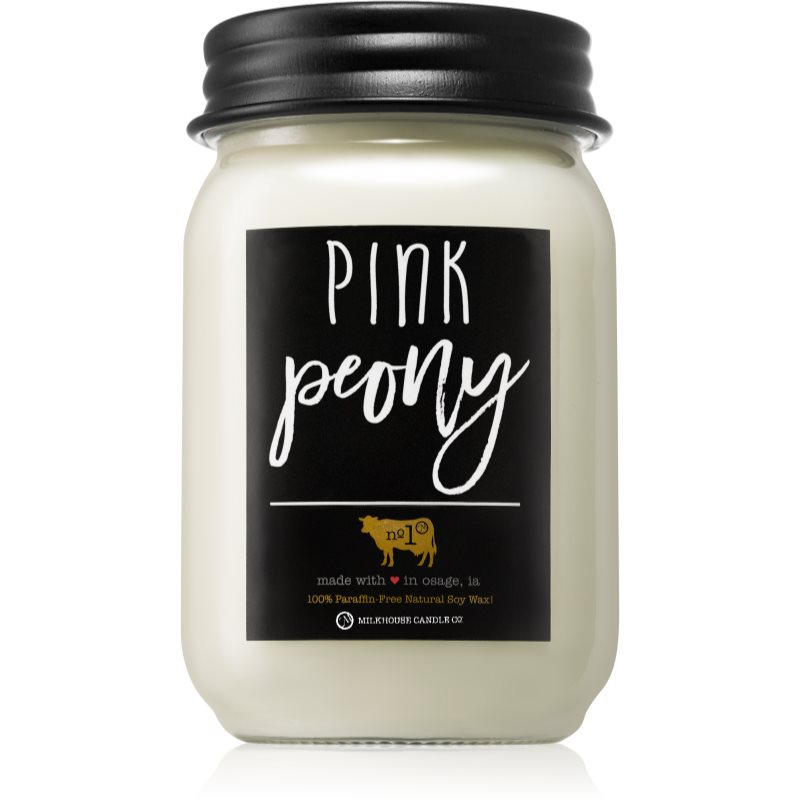 Milkhouse Candle Co. Farmhouse Pink Peony lumânare parfumată Mason Jar 368 g