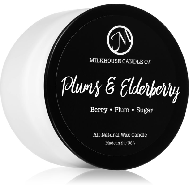 Milkhouse Candle Co. Creamery Plums & Elderberry lumânare parfumată Treveler Tin 106 g