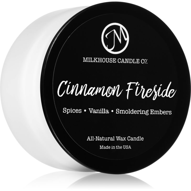 Milkhouse Candle Co. Creamery Cinnamon Fireside lumânare parfumată Sampler Tin 42 g