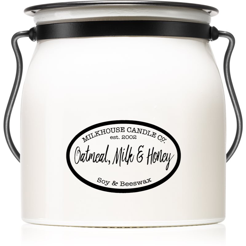 Milkhouse Candle Co. Creamery Oatmeal, Milk & Honey lumânare parfumată Butter Jar 454 g