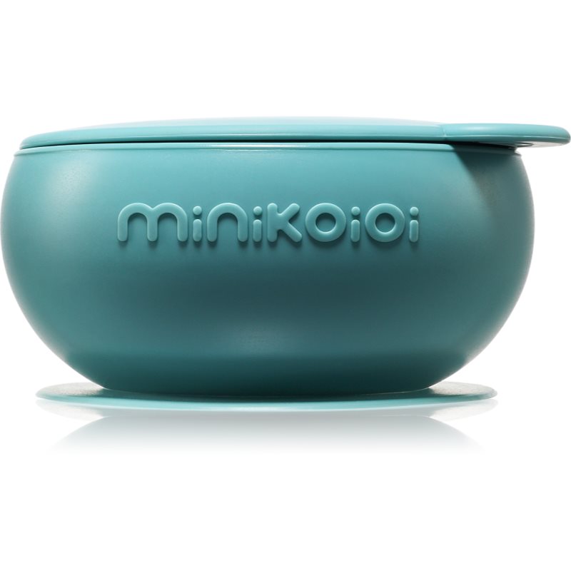 Minikoioi Bowl Aqua Green bol din silicon cu ventuză 1 buc