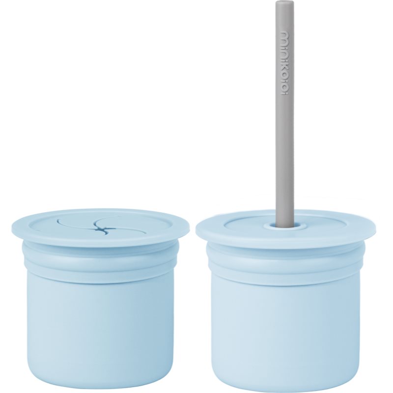 Minikoioi Sip+Snack Set serviciu de masă pentru copii pentru copii Mineral Blue / Powder Grey 1 buc