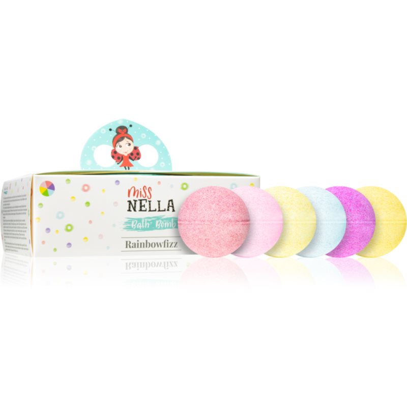 Miss Nella Rainbowfizz bile eferverscente pentru baie pentru copii de 3 ani 6 buc