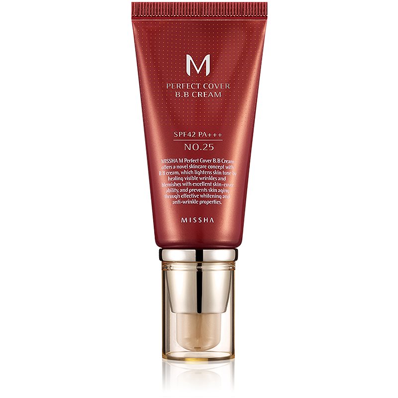 Missha M Perfect Cover crema BB cu o protectie UV ridicata culoare No. 25 Warm Beige SPF42/PA+++ 50 ml