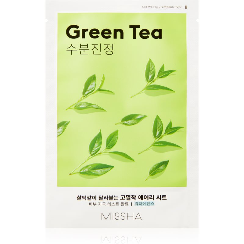 Missha Airy Fit Green Tea mască textilă calmantă cu ceai verde 19 g