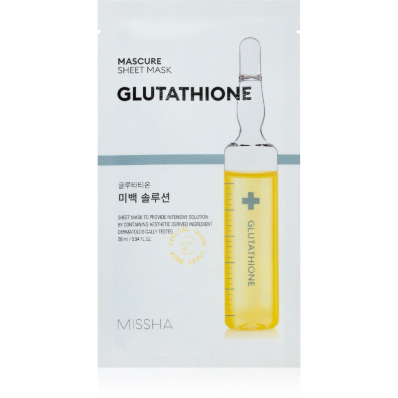 Missha Mascure Glutathione mască textilă iluminatoare 28 ml